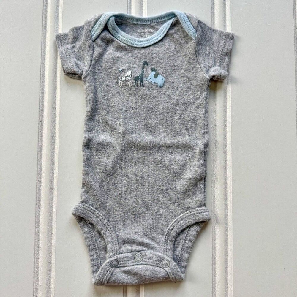 4/$10 - Carter’s Cotton Newborn Baby Onesie Bodysuit | Zebra, Elephant, Giraffe